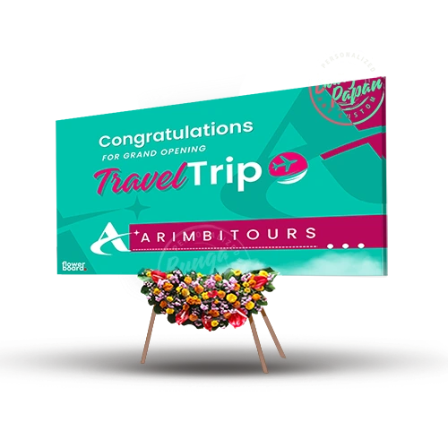 Papan bunga ucapan selamat grand opening TravelTrip