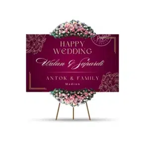 Papan Bunga Wedding - Karangan Bunga Pernikahan nuansa warna burgundy