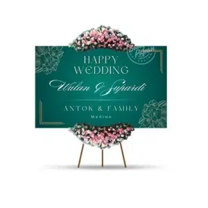 Bunga Papan Wedding - Karangan Bunga Ucapan Pernikahan nuansa warna hijau